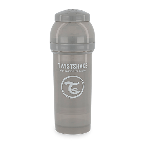 Tetero Twistshake Anti-Cólico 260Ml Gris Pastel
