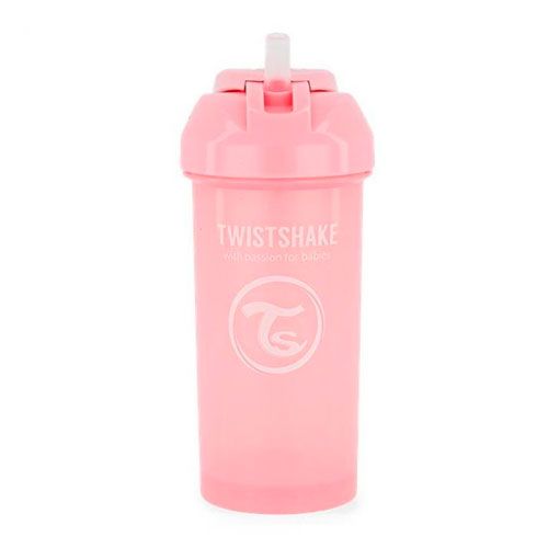 Vaso Con Pitillo Twistshake 360Ml 6+M Pastel Rosado