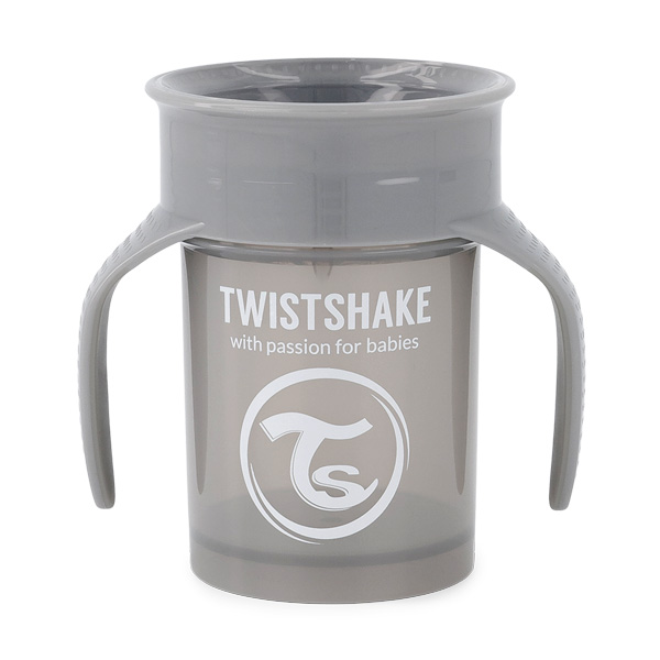 Vaso Twistshake 360 6+M Gris Pastel