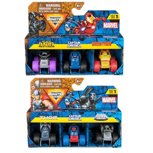 Monster Jam Marvel X 3 Minis