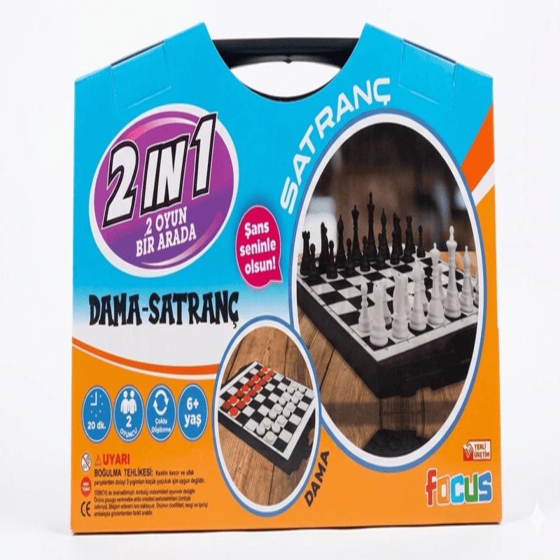 Checkers + Chess 2-In-1 Game Set With Carrying Case